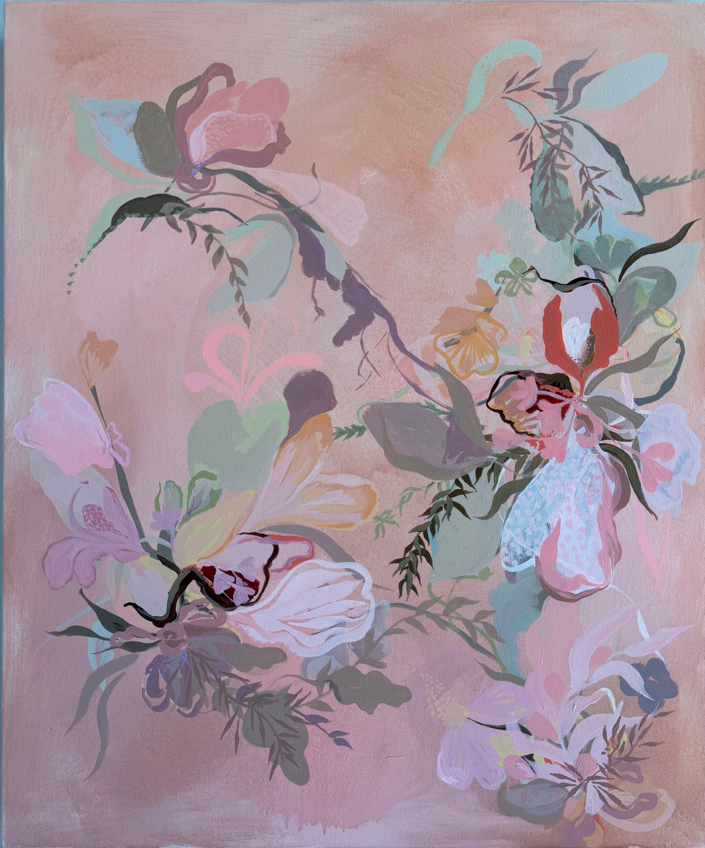 Ladybird Blooms, 30 x 36"