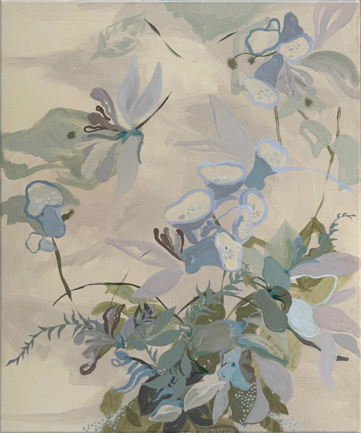 Hummingbird Flowers, 20 x 24"