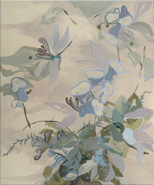 Hummingbird Flowers, 20 x 24"