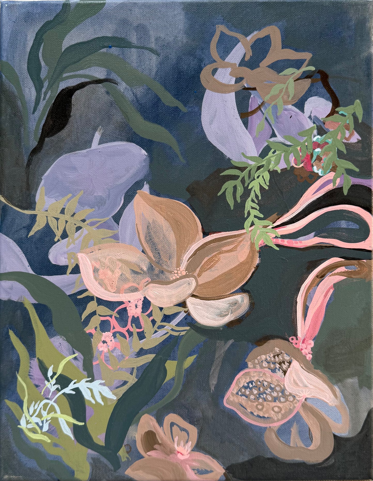 Midnight Bloomers, 11 x 14"